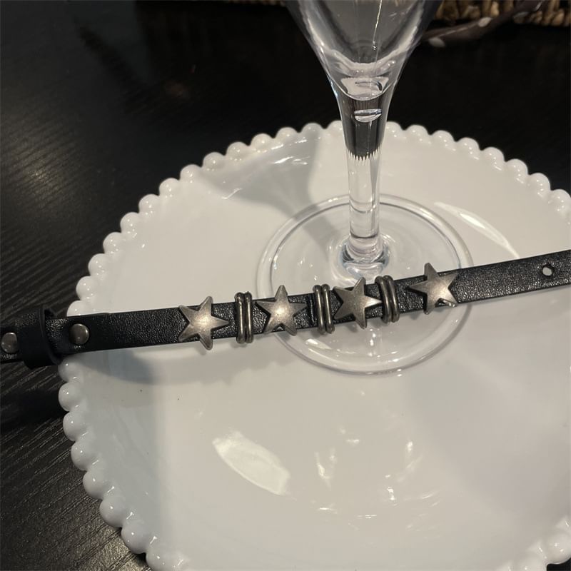 Star Faux Leather Bracelet