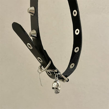 Studded Faux Leather Choker
