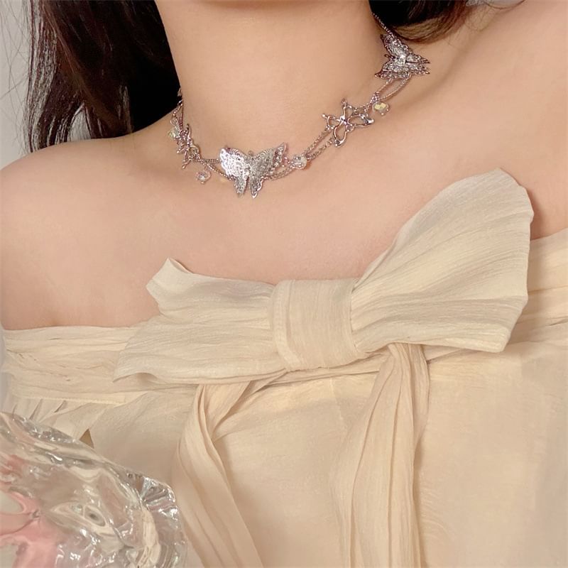 Butterfly Beaded Necklace