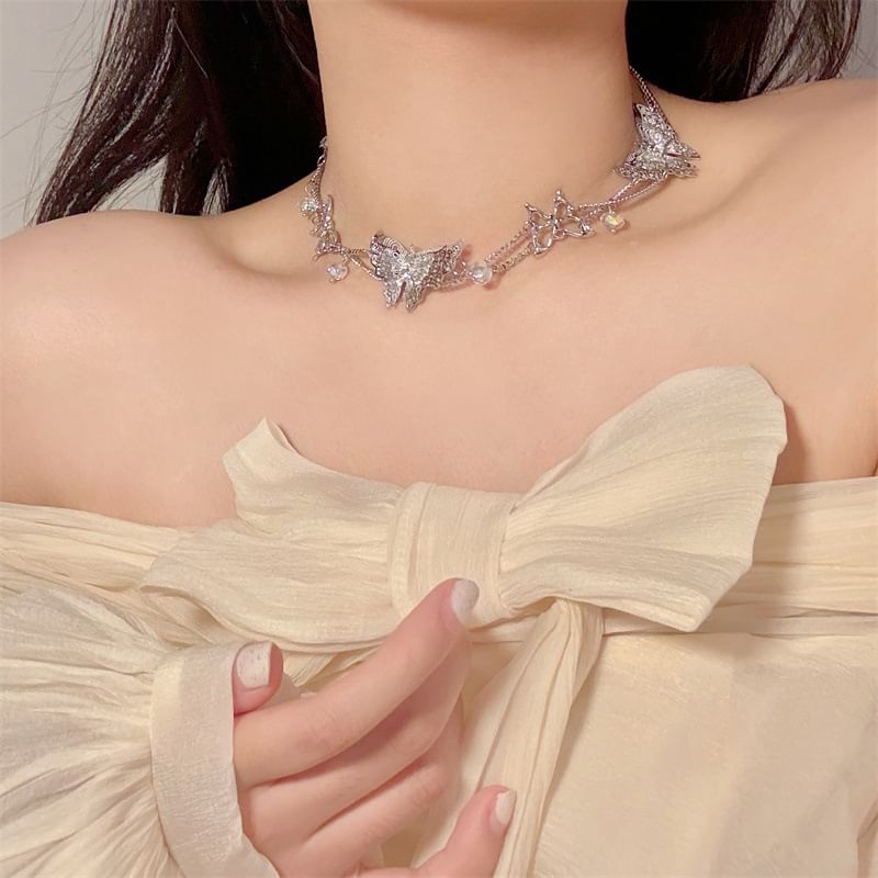 Butterfly Beaded Necklace