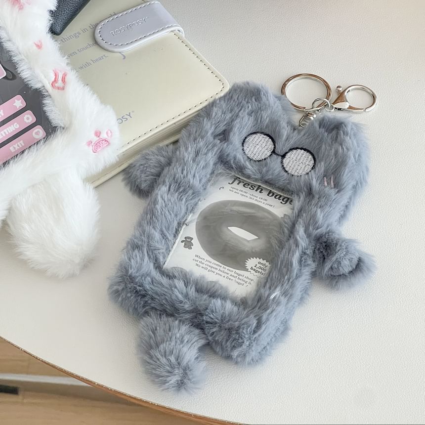 Animal Chenille Card Holder Keyring (Various Designs)