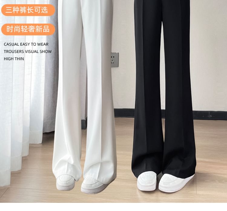 High Waist Plain Bootcut Dress Pants