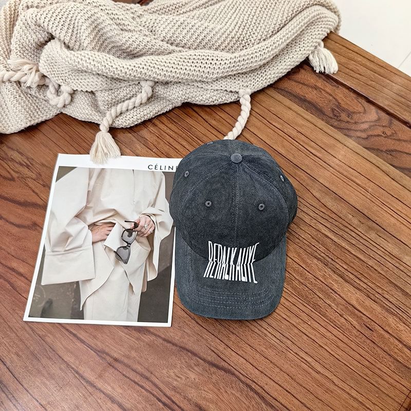 Lettering Embroidered Baseball Cap