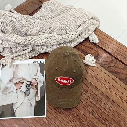 Lettering Applique Baseball Cap