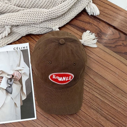 Lettering Applique Baseball Cap