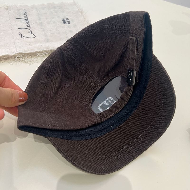 Elephant Embroidered Short Brim Cap