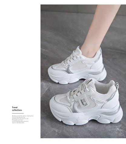 Applique Lace-Up Platform Sneakers