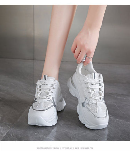 Applique Lace-Up Platform Sneakers