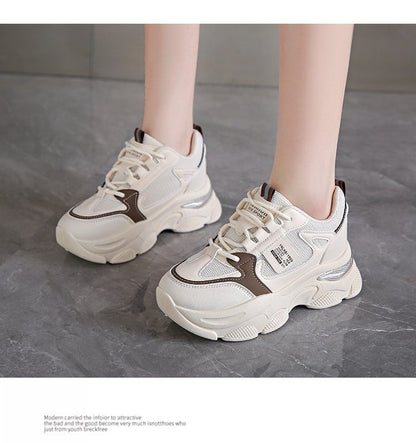 Applique Lace-Up Platform Sneakers