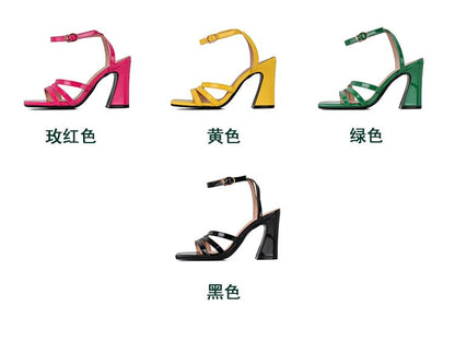 Ankle Strap Block Heel Sandals