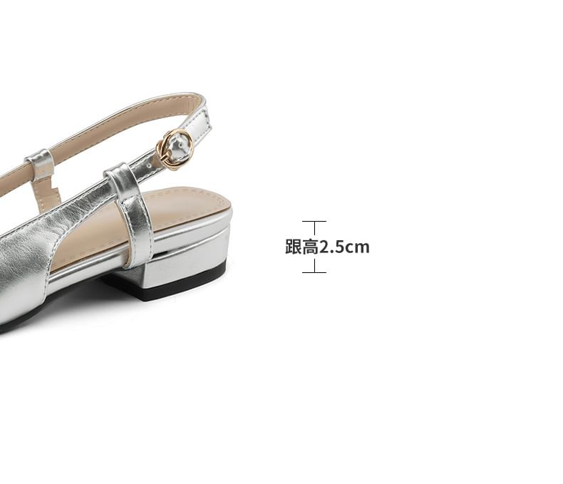 Square Cap Toe Slingback Sandals
