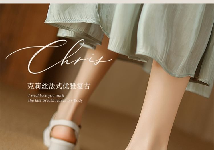Woven Block Heel Sandals
