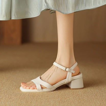 Cutout Block Heel Sandals