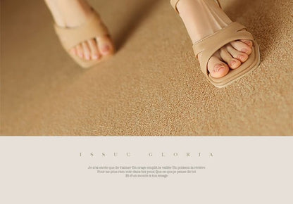 Cutout Block Heel Sandals