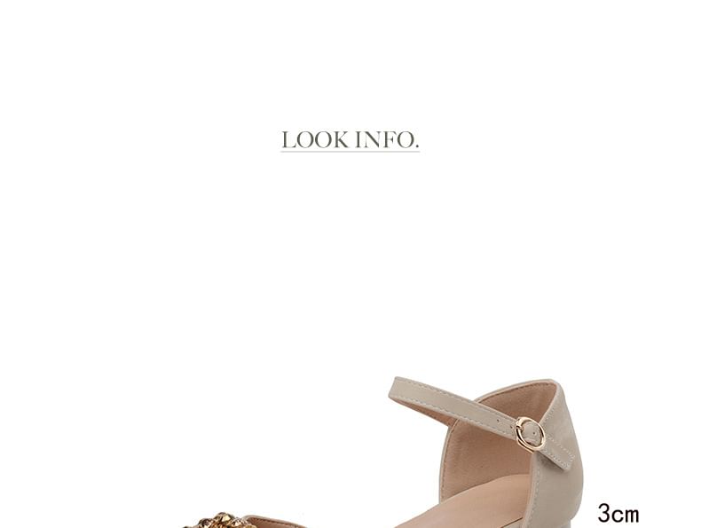 Square Toe Rhinestone Buckled D'Orsay Ankle Strap Sandals