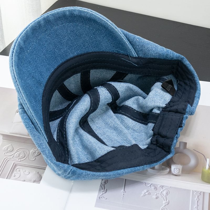 Denim Short Brim Newsboy Cap