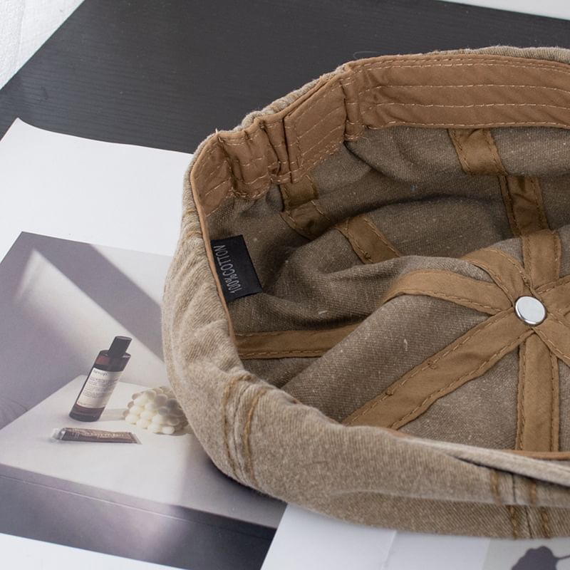 Vintage Washed Cotton Newsboy Cap