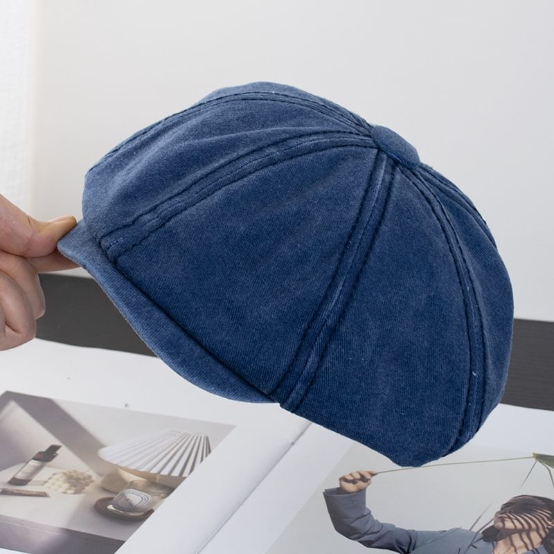 Vintage Washed Cotton Newsboy Cap