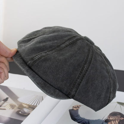 Vintage Washed Cotton Newsboy Cap