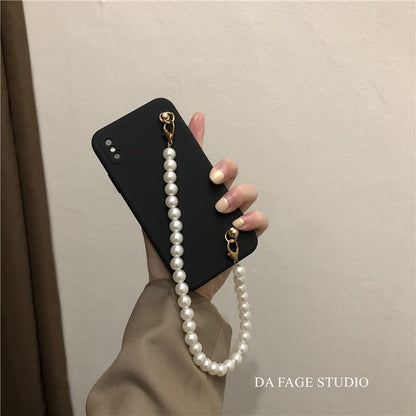 Faux Pearl Strap Phone Case