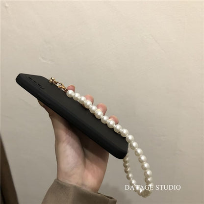 Faux Pearl Strap Phone Case