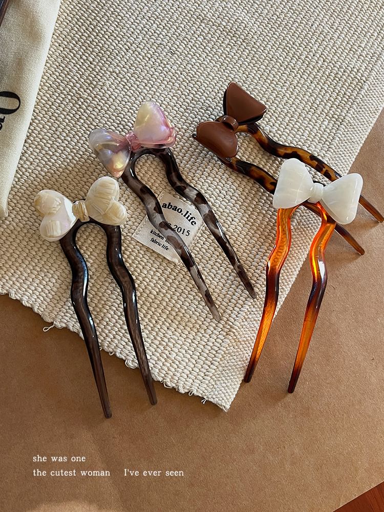 Bow Acetate Hair Stick