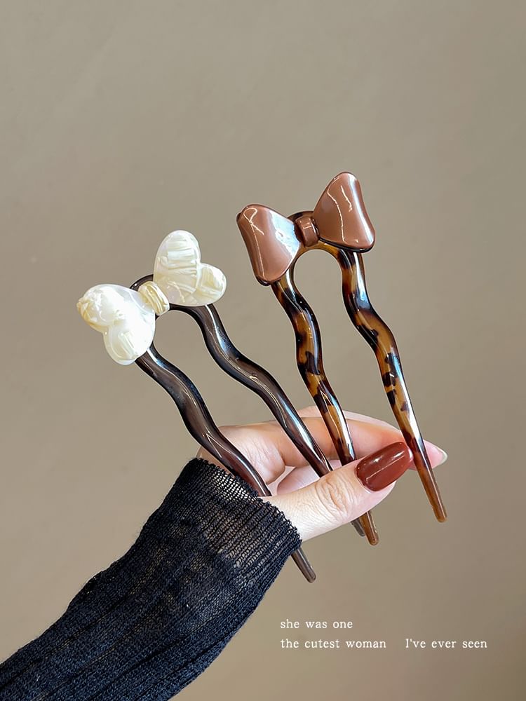 Bow Acetate Hair Stick