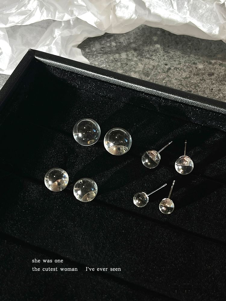 Glass Bead Stud Earring