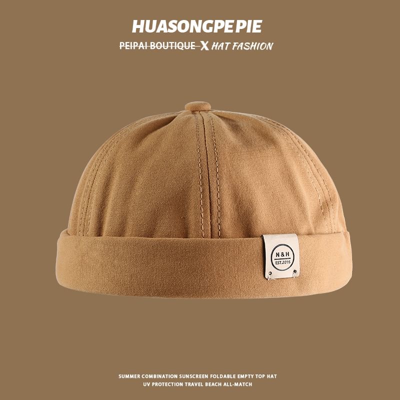 Letter Embroidered Brimless Cap