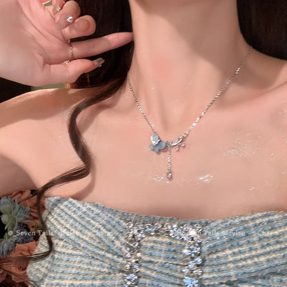 Butterfly Faux Pearl Layered Alloy Choker (Various Designs)