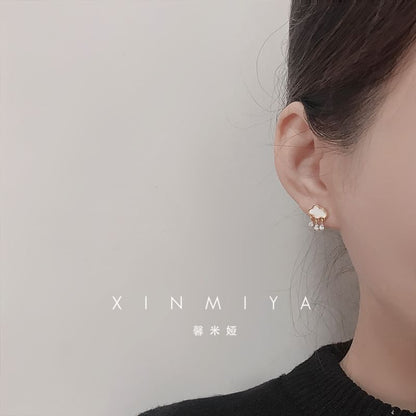 Boucle d'oreille pendante en strass avec nuage