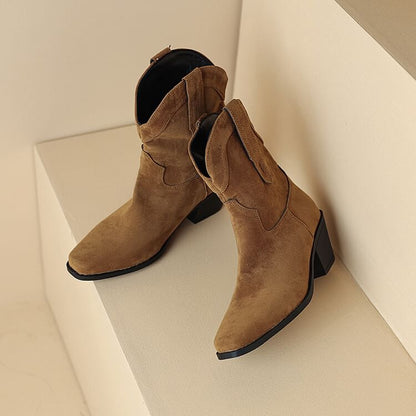 Chunky Heel Short Boots