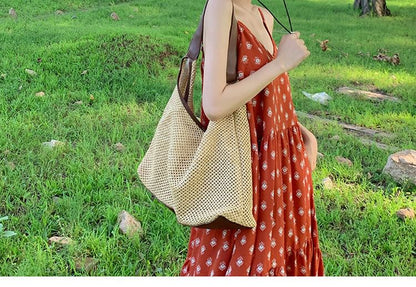Spaghetti Strap Patterned Maxi Sundress
