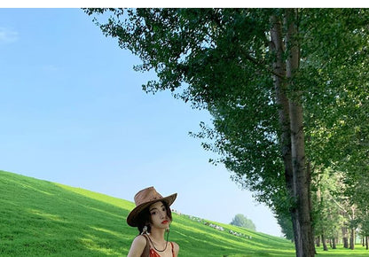 Spaghetti Strap Patterned Maxi Sundress