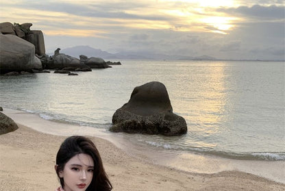 Halter Floral Ruffle Side-Slit Midi Sundress