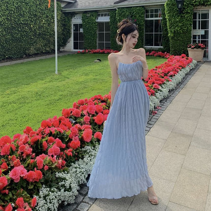 Schlichtes Maxi-Sommerkleid mit Spaghettiträgern