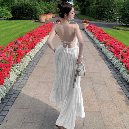 Schlichtes Maxi-Sommerkleid mit Spaghettiträgern