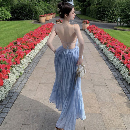 Schlichtes Maxi-Sommerkleid mit Spaghettiträgern