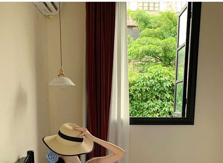 Halter Floral Cutout Maxi A-Line Dress