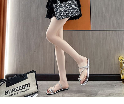 Rhinestone Loop Toe Sandals