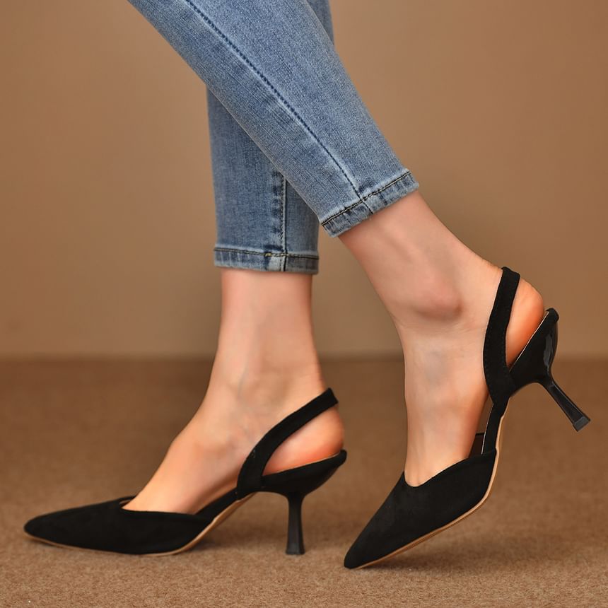 Pointed Toe Stiletto Heel Slingback Sandals