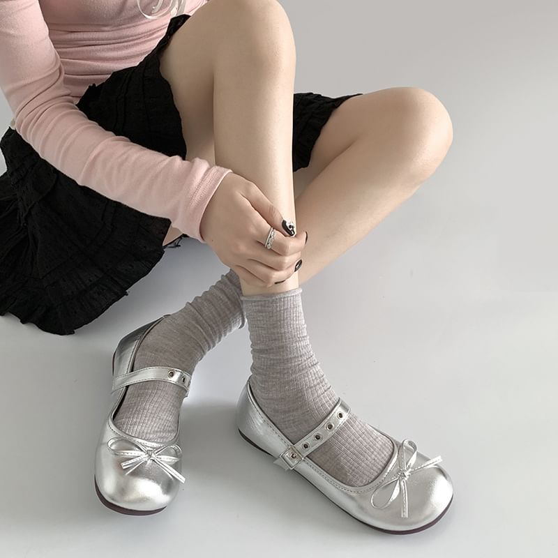 Bow Mary Jane Flats