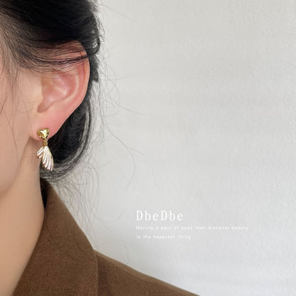 Heart Wing Asymmetrical Clip On Drop Earring