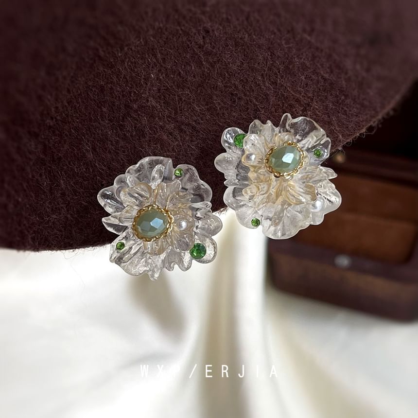 Flower Clip On Earring