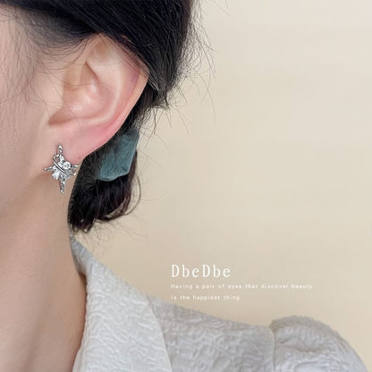 Rhinestone Star Clip On Earring