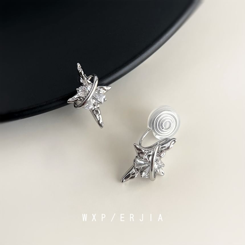 Rhinestone Star Clip On Earring