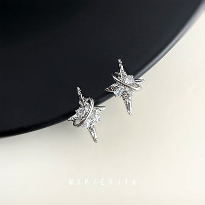 Rhinestone Star Clip On Earring