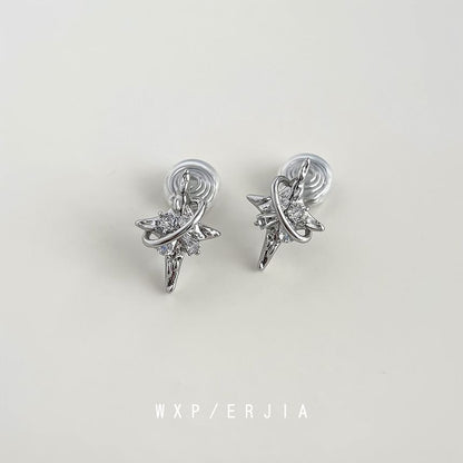 Rhinestone Star Clip On Earring