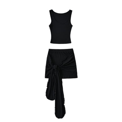 Scoop Neck Tank Top & Mini Skirt Set