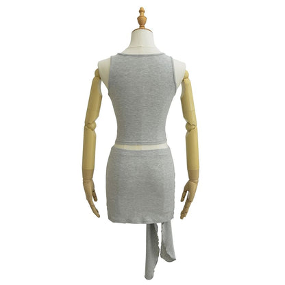 Scoop Neck Tank Top & Mini Skirt Set